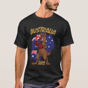 Australia Day Kangaroo Australian Flag Straya Love T-Shirt