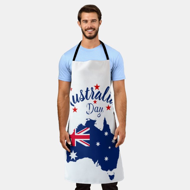 Australia Day Red Blue and White Apron (Worn)