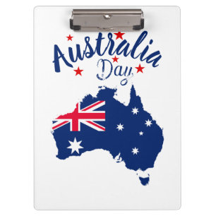 Australia Day Red Blue and White Clipboard