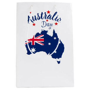 Australia Day Red Blue and White Medium Gift Bag