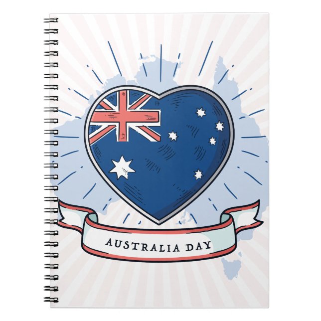 Australia Day Red Blue and White Notebook (Front)