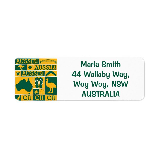 Australia Day Return Address Label (Front)