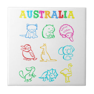 Australia Day Toddler Shirt Funny Animals Australi Ceramic Tile