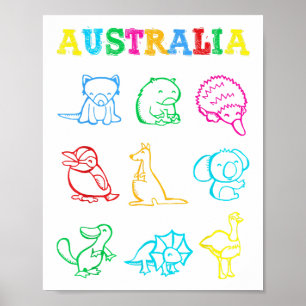 Australia Day Toddler Shirt Funny Animals Australi Poster