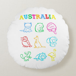 Australia Day Toddler Shirt Funny Animals Australi Round Cushion