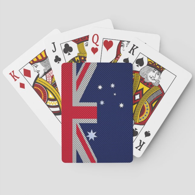 Australia Design in Carbon Fibre Chrome Style Playing Cards (Back)