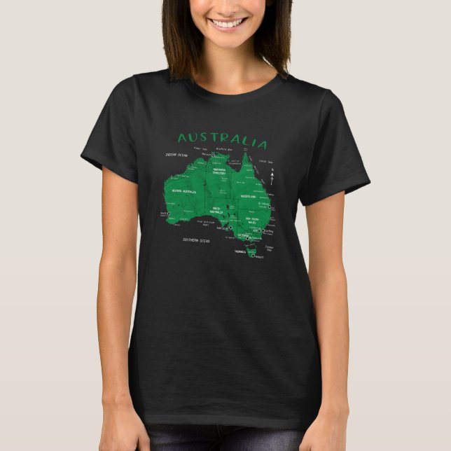 AUSTRALIA DETAILED MAP T-Shirt (Front)
