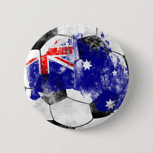 Australia Distressed Soccer 6 Cm Round Badge