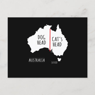Australia Dog Head Cat's Head Postcard