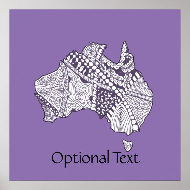 Australia Doodle Map Art Souvenir Poster (Front)