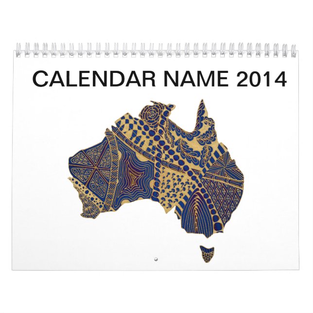 Australia Doodle Tan Red Blue Calendar (Cover)