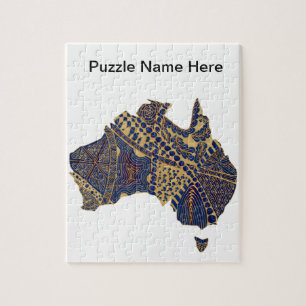 Australia Doodle Tan Red Blue Jigsaw Puzzle