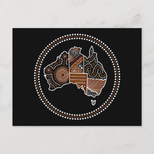 Australia dotted map postcard