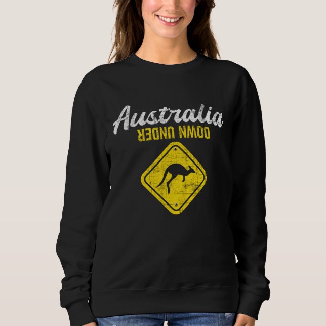 Australia Down Under  Kangaroo Marsupial Zoo Anima Sweatshirt (Front)