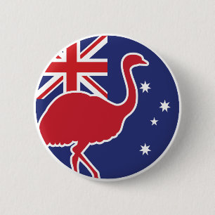 Australia Emu Australian National Animal Flag 6 Cm Round Badge