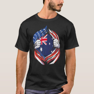 Australia Flag American Proud of My Australian Her T-Shirt