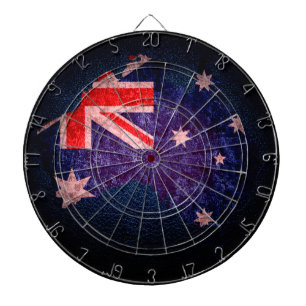 Australia Flag and Map #2 Dartboard