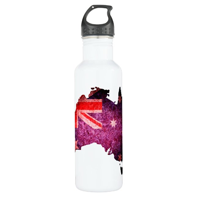 Australia Flag and Map #3 710 Ml Water Bottle (Front)