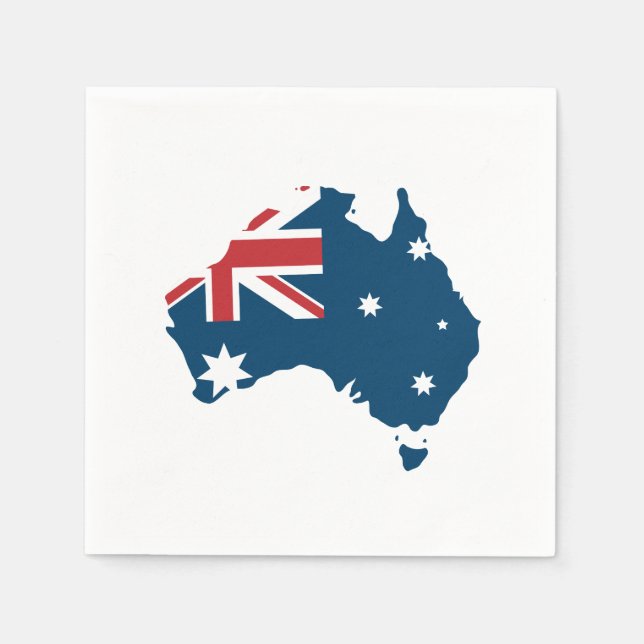 Australia Flag and Map Napkin (Front)