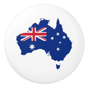 Australia flag ceramic knob
