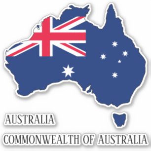 Australia Flag Charming Patriotic Map