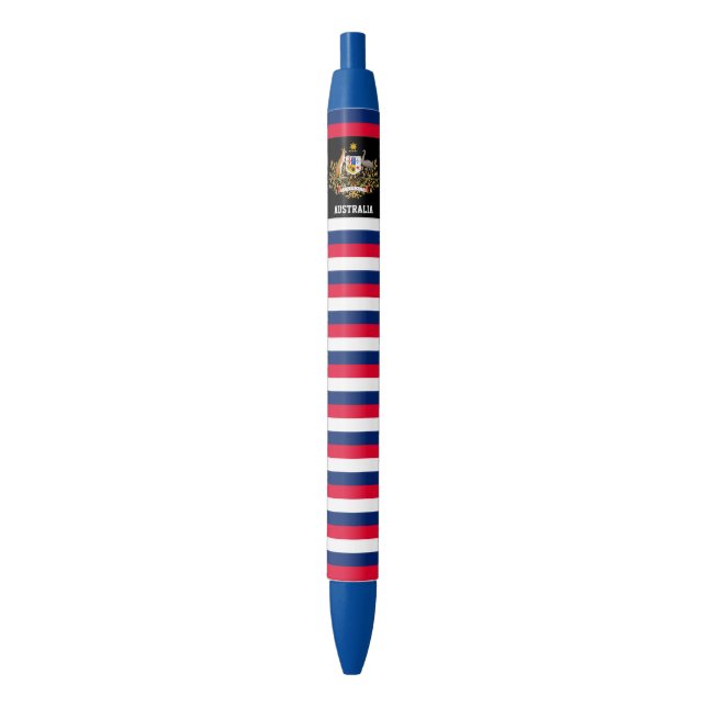 Australia Flag Cute Patriotic Black Ink Pen (Front Vertical)