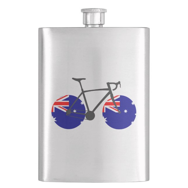 Australia Flag Cycling Hip Flask (Front)