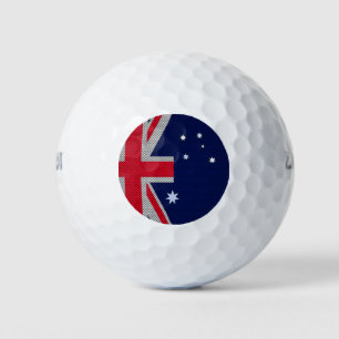 Australia Flag Design in Carbon Chrome Styles Golf Balls