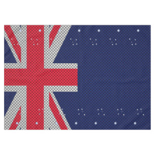 Australia Flag Design in Carbon Chrome Styles Tablecloth