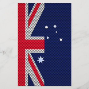 Australia Flag Design in Carbon Fiber Chrome Style Flyer