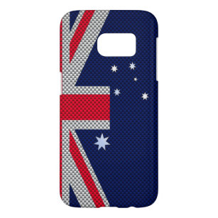 Australia Flag Design in Carbon Fibre Chrome Decor