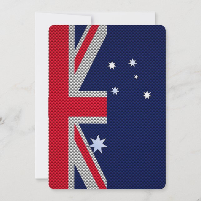 Australia Flag Design in Carbon Fibre Chrome Style (Front)