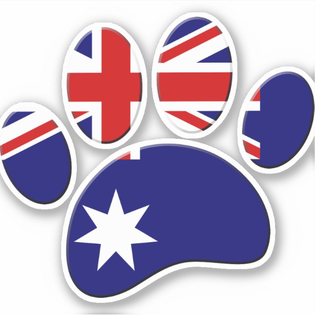 Australia Flag Dog Paw Print (Front)