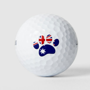 Australia Flag Dog Paw Print Golf Balls