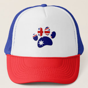 Australia Flag Dog Paw Print Trucker Hat
