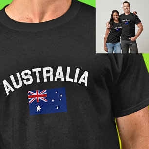 AUSTRALIA & Flag for Australia Day on Dark T-Shirt