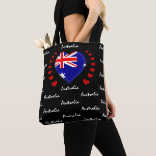 Australia Flag & Heart, Aussie Flag fashion /sport Tote Bag