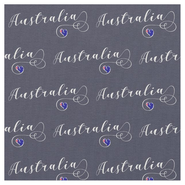 Australia Flag Heart, Australian Design Fabric (Close Up)