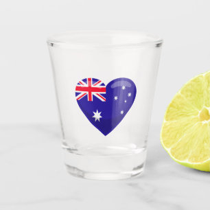Australia Flag Heart Shot Glass