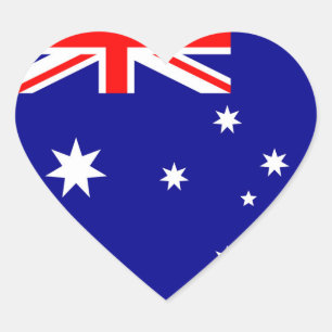 Australia Flag Heart Sticker