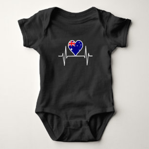 Australia Flag Heartbeat Baby Bodysuit