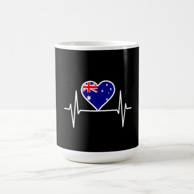 Australia Flag Heartbeat Coffee Mug (Center)