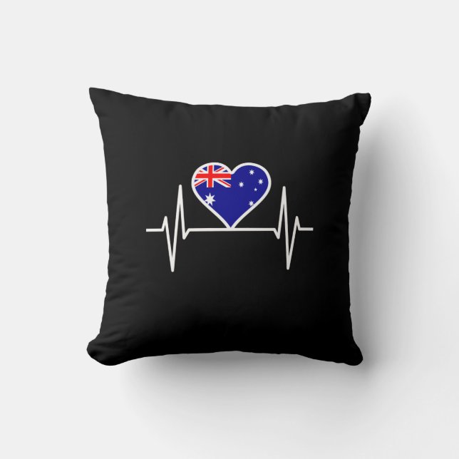 Australia Flag Heartbeat Cushion (Front)