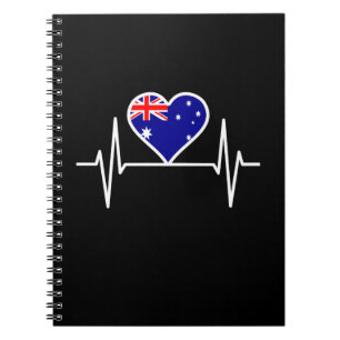 Australia Flag Heartbeat Notebook