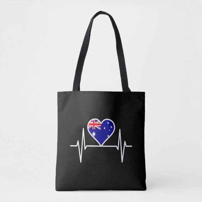 Australia Flag Heartbeat Tote Bag (Front)