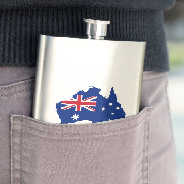 Australia flag hip flask (In Situ)