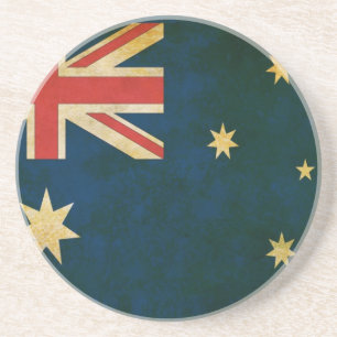 Australia Flag in Grunge Coaster