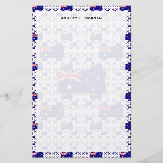 Australia Flag in Multiple Colourful Layers Stationery (Front)