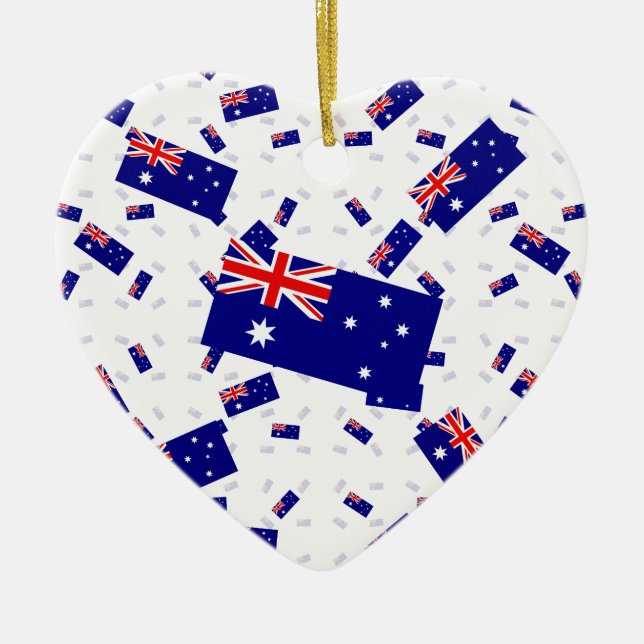 Australia Flag in Multiple Layers Askew Ceramic Ornament (Front)