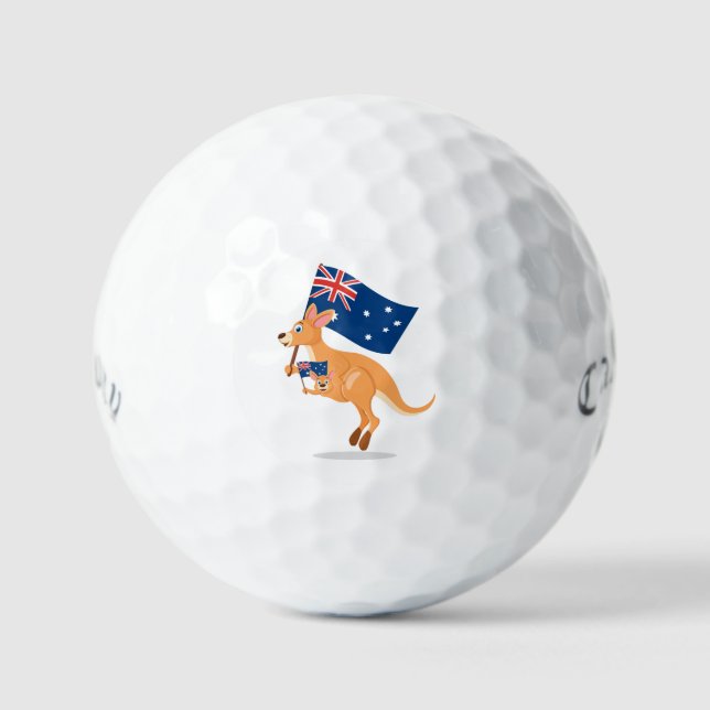 Australia Flag Kangaroo Golf Balls (Front)